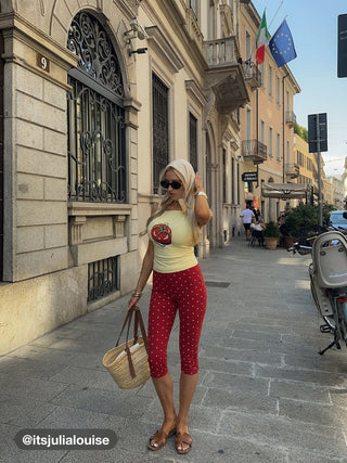 Polka Dot Stretch Capri