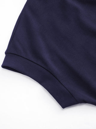 Cotton-blend Round Neckline Ruched Mini Dress