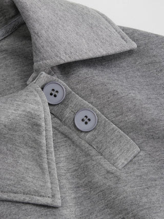 Asymmetrical Neck Long Sleeve Cinched Waist Sweatshirt
