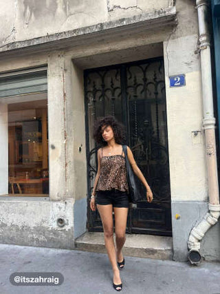 Square Neck Leopard Bowknot Cami Top