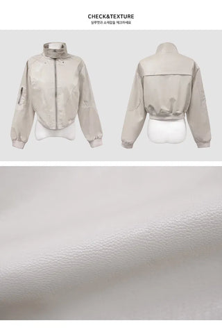 Ruby Leather Crop Line Jacket