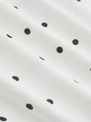 Cotton-blend Boat Neck Knotted Polka Dot Ruched Tank Top
