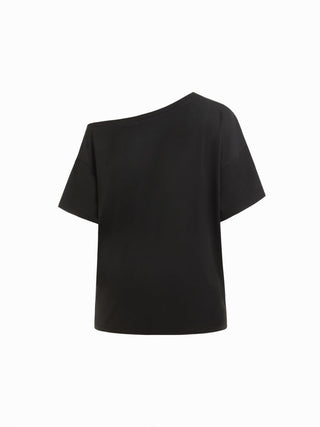 Asymmetrical Neck Rabbit & Duck Graphic Tee