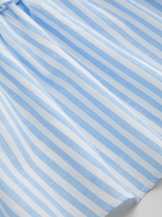 Cotton-blend Stripe Drawstring Ruffle Hem Tank Top & Low Rise Drawstring Trousers Loungewear Set