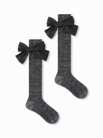 BOWKNOT SILVER THREAD OVER THE CALF SOCKS