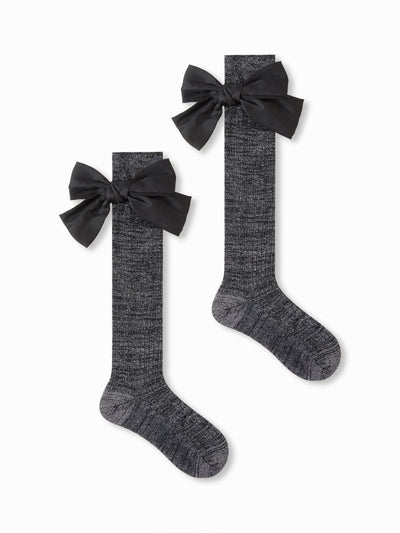 BOWKNOT SILVER THREAD OVER THE CALF SOCKS
