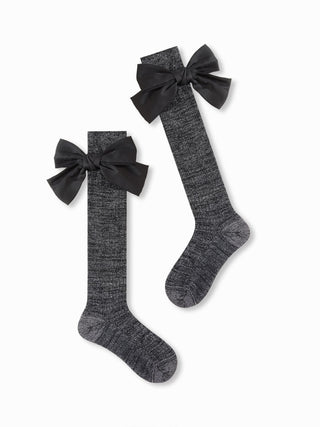 BOWKNOT SILVER THREAD OVER THE CALF SOCKS