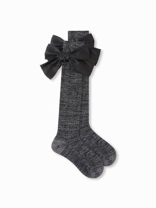 BOWKNOT SILVER THREAD OVER THE CALF SOCKS