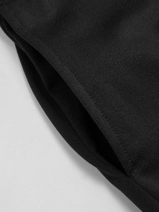 Knit Fabric Boat Neck Ruched Asymmetrical Hem Wide Leg Jumpsuit For Daily Casual Work