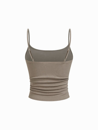 U-neckline Ruched Cami Top