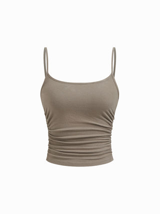 U-neckline Ruched Cami Top