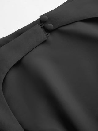 Sculptural Boat Neck Cut Out Backless Ruffle Maxi Dress