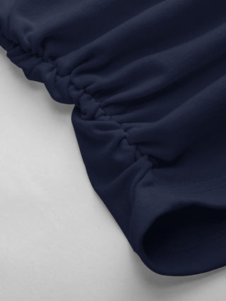 Cotton-blend V-neck Ruched Tank Top