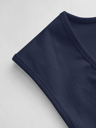 Cotton-blend V-neck Ruched Tank Top