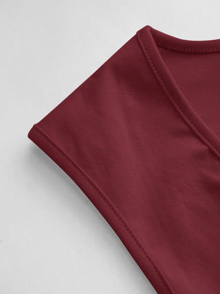 Cotton-blend V-neck Ruched Tank Top