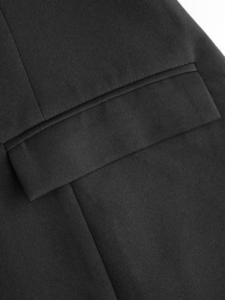 Notched Collar Bell Sleeve Button Blazer