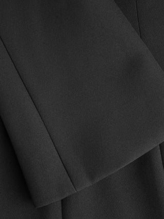 Notched Collar Bell Sleeve Button Blazer