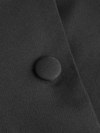 Notched Collar Bell Sleeve Button Blazer