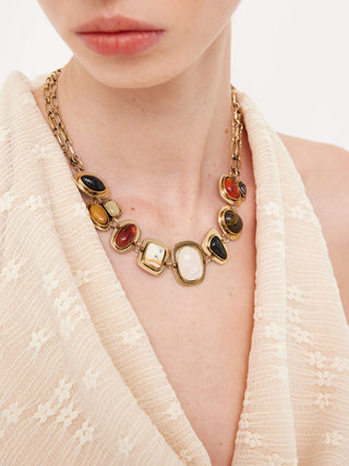 GEOMETRIC GEMSTONE NECKLACE
