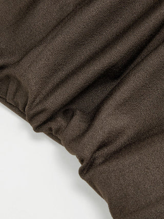 Knit Fabric Boat Neck Ruched Asymmetrical Hem Wide Leg Jumpsuit For Daily Casual Work