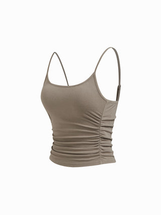 U-neckline Ruched Cami Top