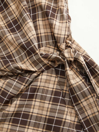 Woven Boat Neck Stripe Knotted Oversized Top For Work
