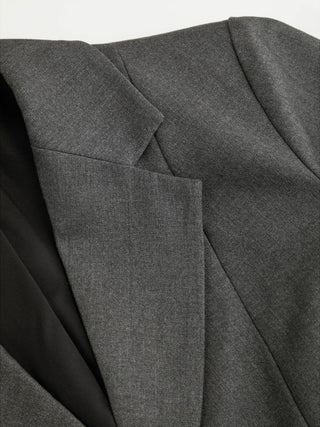 Notch Collar Size Tie Button Oversized Blazer