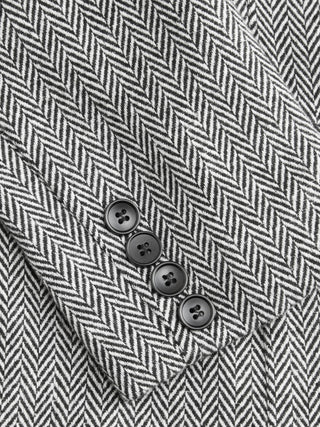 Notched Collar Tie Back Split Button Blazer