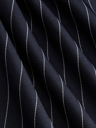 Woven Mid Rise Striped Side Knotted Barrel-leg Trousers For Work