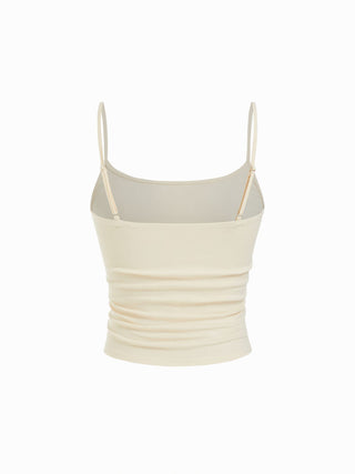 U-neckline Ruched Cami Top