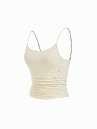 U-neckline Ruched Cami Top
