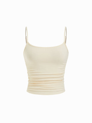 U-neckline Ruched Cami Top