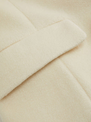 Wool-look Collar Faux Fur Trim Long Sleeve Button Jacket