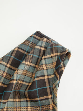 Off-shoulder Tartan Ruched Crop Top