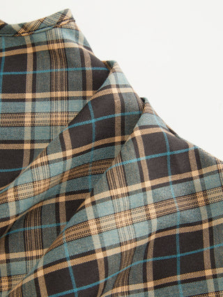 Off-shoulder Tartan Ruched Crop Top
