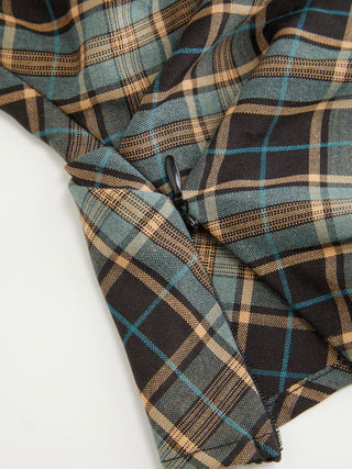 Off-shoulder Tartan Ruched Crop Top