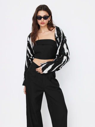 Two Piece Sets Woven Solid Shirred Tube Top & High Waist Pants Set For Daily Casual Exhibition Coffee Shop