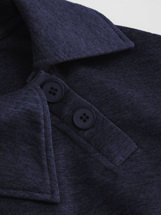 Asymmetrical Neck Long Sleeve Cinched Waist Sweatshirt