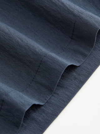 Woven Cotton-blend Low Rise Tie Side Barrel-leg Trousers For Daily Casual