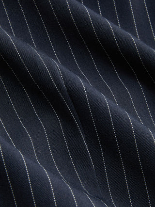 Cotton-blend Polo Neck Stripe Knotted Blouse