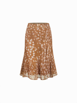 Mesh Mesh Low Rise Polka Dot Bowknot Mermaid Skirt For Daily Casual