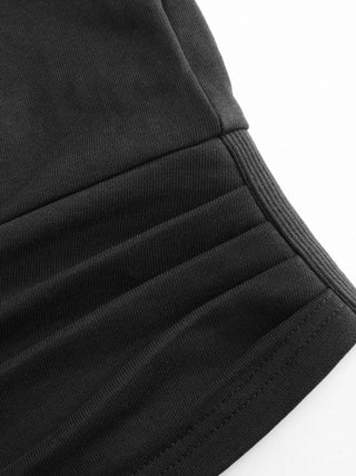 Cotton-blend Asymmetrical Neck Ruched Cinched Waist Sweatshirt