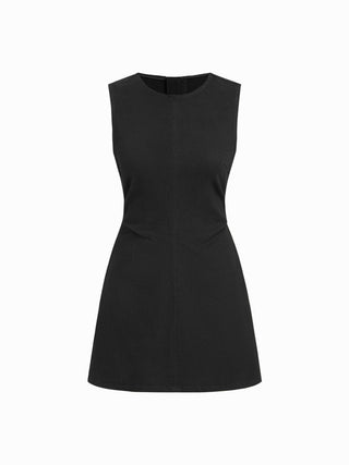 High Stretch Denim Ruched Zipper Mini Dress