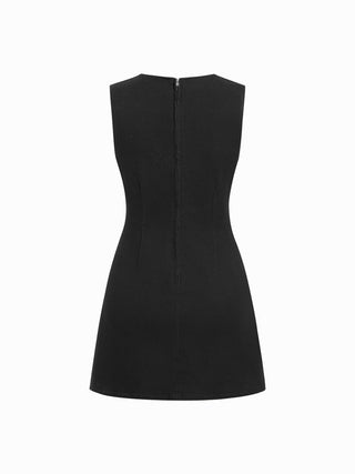 High Stretch Denim Ruched Zipper Mini Dress
