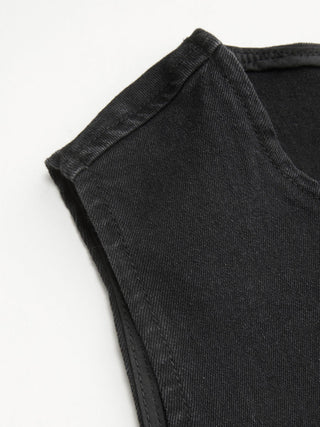 High Stretch Denim Ruched Zipper Mini Dress