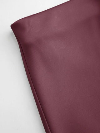 Satin Mid Rise Ruffle Bias Maxi Skirt