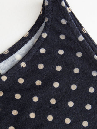 Boat Neck Polka Dot Top & Ruffle Hem Mid Rise Skirt Set