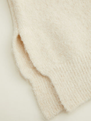 Knit Fabric Knit Wool-blend Split Oversized Long Sleeve Top For Daily Casual