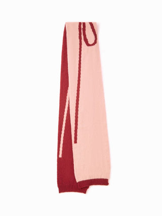TWO-TONE BOWKNOT PATTERN KNITTED SCARF