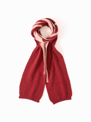 TWO-TONE BOWKNOT PATTERN KNITTED SCARF